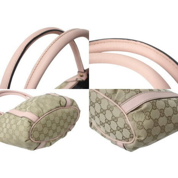 Gucci Pink Beige GG Handbag Canvas - Picture 8 of 9
